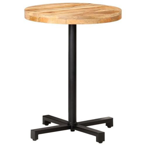 Table De Bistro Ronde Ø60x75 Cm Bois De Manguier Brut