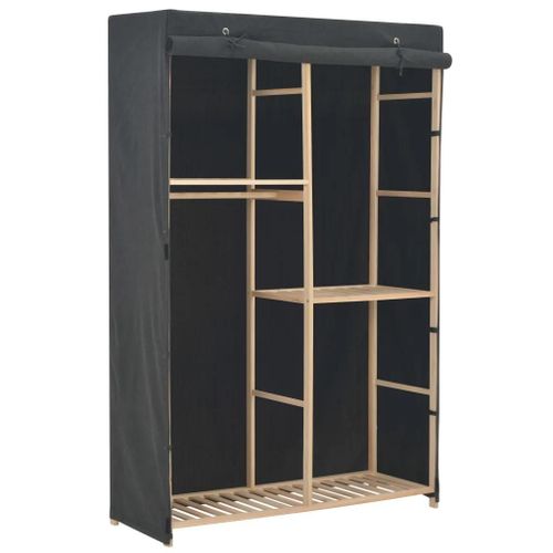 Garde-Robe À 3 Niveaux Gris 110 X 40 X 170 Cm Tissu