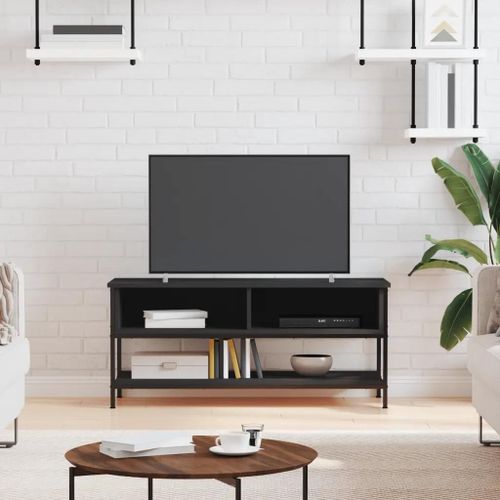 Meuble Tv Noir 100x35x45 Cm Bois D'ingénierie