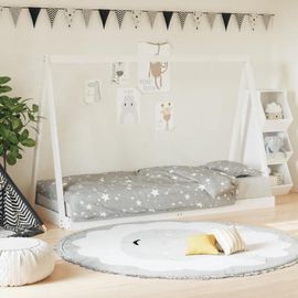 Cadre De Lit Pour Enfants Blanc 80x200 Cm Bois De Pin Massif