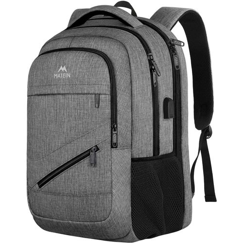 asas-Sac À Dos Pour Ordinateur Portable 17 Pouces,Grand Sac À Dos De Voyage Imperméable,Travail Professionnel Avec Port De Chargeur Usb Pour Ordinateur Portable,Gris