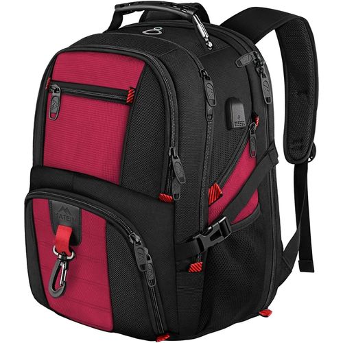 asas-Sac À Dos Ordinateur Portable 17 Pouces,Sac À Dos Grande Capacité 50L,Antivol Imperméable Sac A Dos Avec Usb Charging Port Sac À Dos Pour Collège Voyage Affaire Scolaire Homme Femme,Rouge¿