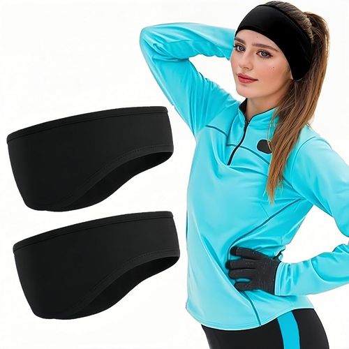 Asas-Polaire Bandeau De Sport,2 Pièces Hiver Sport Bandeau Cache Oreille,Femmes Hommes Thermique Extensible Cache-Oreilles,Pour Sports,Yoga,Danse,Running,Ski,Cyclisme