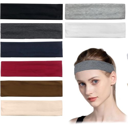 Asas-Lot De 8 Bandeaux Pour Femme-Été-Absorbe La Transpiration-5,5cm De Large-Bandeau Fin-Unisexe-Élastique-Antidérapant-Doux-Convient Pour Le Yoga,Le Sport,Le Fitness