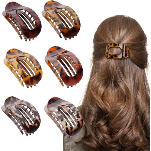 Asas-Lot De 6 Pince À Cheveux,Grande Pince Cheveux Plate,Tenue Solide Pince Plate Cheveux,Barrette Cheveux Femme,Pinces À Cheveux Hair Clip Pour Les Cheveux Clairsemés 