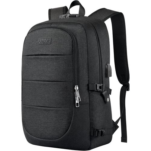 asas-Sac À Dos Ordinateur Portable,Sac A Dos Grande Capacité Homme Femme Imperméable 18.4 Pouces Avec Usb Charging Port Sac A Dos Pc Portable Pour Loisir Noir