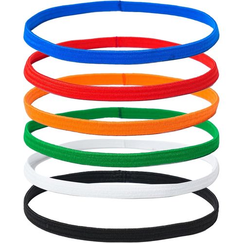 Asas-Lot De 6 Bandeaux Élastiques De Sport Pour Enfants,Bandeau De Sport Fin,Antidérapant,Mini Bandeau De Sport Pour Homme Et Femme