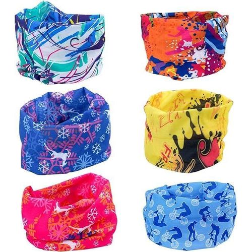 Asas-6 Pcs Multifonction Bandanas Sans Coutures Tour De Cou Echarpe Foulard Tube Masque Bandeau Bracelet,Casque,Cagoule,Bandeau,Cache-Cou,Premium 100% Microfibre