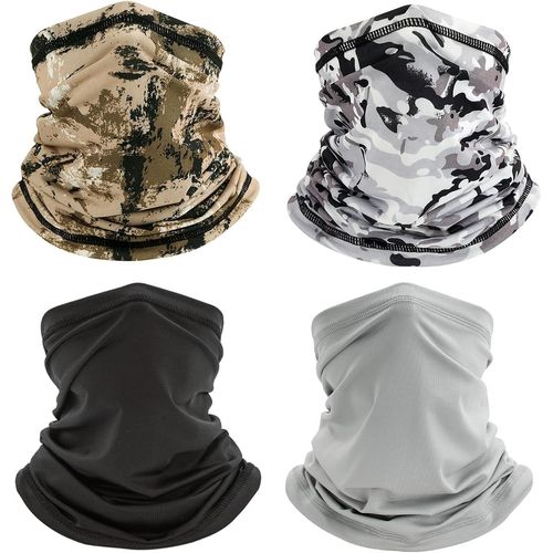 Asas-Lot De 4 Foulards Loop Pour Homme Et Femme,Multifonctions,Coupe-Vent,Pour Moto,Course Et Cyclisme,Noir,Gris,Couleur De Motif De Combat,54-58cm