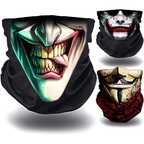 Asas-Tour De Cou Joker-3 Cache Cou Pour Moto,Vélo,Randonnée... | Bandana Multifonction,Léger,Couvre-Bouche,Coupe-Vent | Cagoule Microfibre Été,Automne : Joker,La Casa De Papel