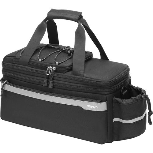 Asas-Sacoche Porte-Caméra Velo Avec Housse Pluie,Étanche Arrière Sacoche Selle Velo Sac De Rangement Bicyclette Avec Capacité Extensible 11-12,6l,Sac À Bagages Cyclistes Avec Bandoulière,Noir