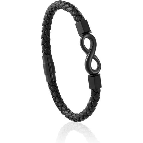Asas-1 Bracelet Noir À Fermeture Magnétique Tressée,Bracelet Personnalisé En Alliage À 8 Chiffres,Bracelet Polyvalent,Convient Comme Cadeau Pour Les Hommes Et Les Garçons.