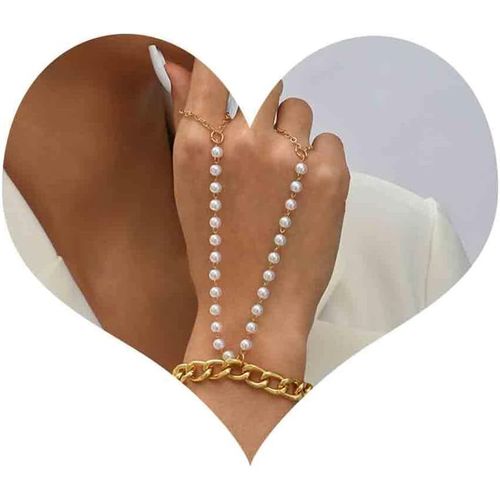 Asas-Doigt Anneau Bracelet Perle Main Chaîne Gourmette Chaîne Bracelet Esclave Bracelet Main Harnais Bijoux Pour Femmes Filles