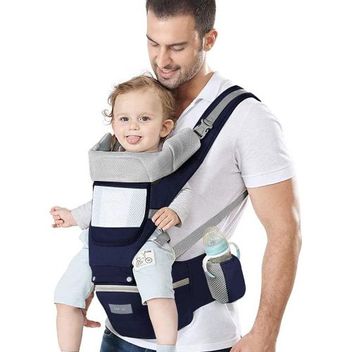 Asas-Porte Bébé Ergonomique,Porte-Bébé Ventraux Dorsaux,Avec Siège À Hanche,Coton Léger Et Respirant,Réglable Pour Les Bébés Et Les Enfants De 0 À 48 Mois (3,5 À 25 Kg)
