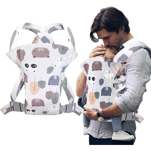 Asas-Porte-Bébé Ergonomique Avant Et Arrière Pour Nourrissons-Réglable,Randonnée,Coton Léger Et Respirant-Pour Nouveaux Nés Et Bébés De 3,5 À 15 Kg (Blanc)
