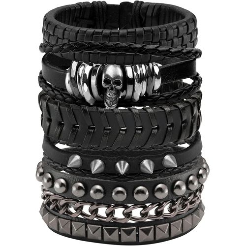 Asas-Bracelets En Cuir Punk Pour Hommes Femmes Rétro Vintage Manchettes En Cuir Pour Halloween
