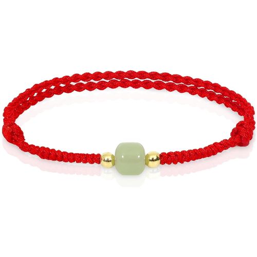 Asas-Bracelet Porte-Bonheur Rouge Pour Homme Et Femme-Bracelet En Jade,Breloques Porte-Bonheur-Bracelet Personnalisé-Cadeaux Pour Amis Et Couples,Adjustable,Corde Rouge,Pierre De Jade