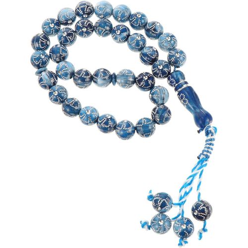 Asas-Chapelet De Prière Musulmane Avec 33 Perles-Bracelet Chaîne Pour L'aïd Mubarak-Chapelet En Diamant-Perles Islam Chanteur,Méditation-Perles Blanches