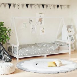 Cadre De Lit Pour Enfants Blanc 80x200 Cm Bois De Pin Massif