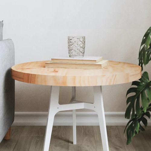 Dessus De Table Rond Ø50x3 Cm Bois De Pin Massif