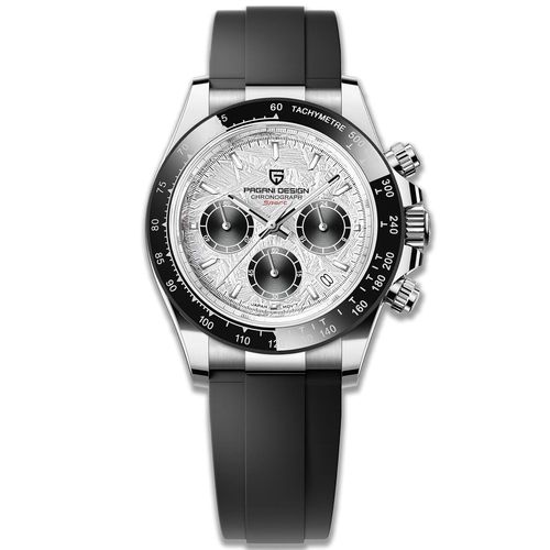Pagani Design 1644 Meter Grey Flex Céramique Hommes Lunette En Acier Inoxydable Bracelet Chronographe Étanche 100 M Verre Saphir Automatique Hommes Montre