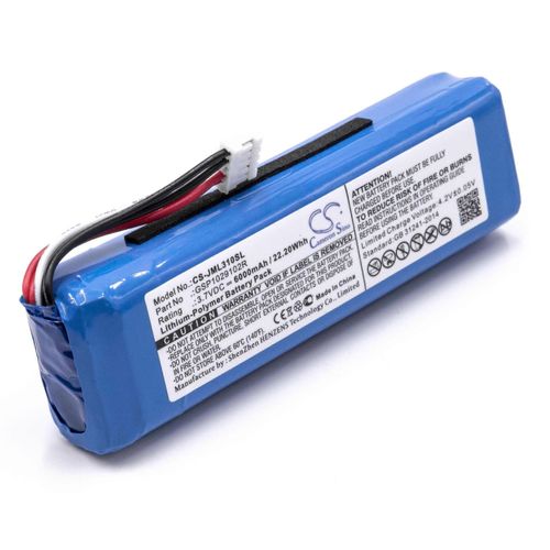 Batterie vhbw Compatible avec JBL Charge 2 Plus, 2+, 3 (2015) Enceintes (6000mAh, 3.7V, Li-Polymer)