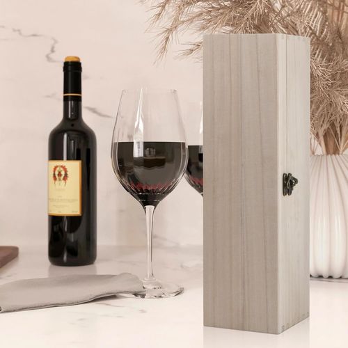 Yemaesre-Bouteille De Vin, 1 Bouteille, 35x9,8x10cm, Boite En Bois Avec Couvercle, Caisse Bois, Coffret Vin Cadeau Homme Femme, Boîte De Rangement En Bois Pour Fête, Anniversaire, Mariage, Sans Bavur