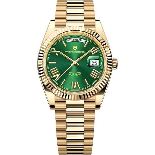 Pagani Design Dd36 Gold Green Montres Hommes Luxe Montre Automatique Hommes Ar Verre Saphir Montre Mécanique Hommes 10bar Mouvement St16
