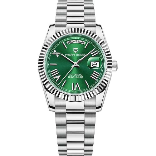 Pagani Design Dd36 Silver Green Montres Hommes Luxe Montre Automatique Hommes Ar Verre Saphir Montre Mécanique Hommes 10bar Mouvement St16