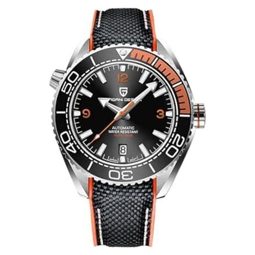 Pagani Design 1679 Orange & Black Montre Automatique Pour Homme Lunette En Céramique Étanche 100m Montre Mécanique Verre Saphir Aiguilles Luminescentes