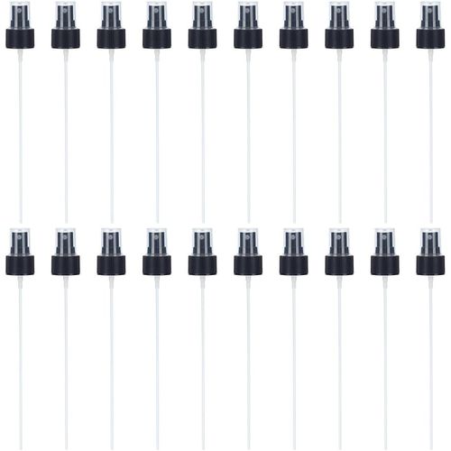 LETNERNY-4 Pcs Bouchons De Flacon Pulvérisateur En Plastique Tête De Pulvérisateur Réutilisable Buse De Pulvérisation Fine Pour Parfum Cosmétique (24Mm Calibre,Noir)