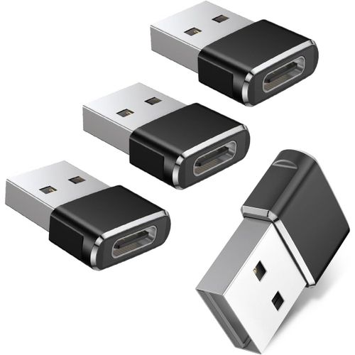 BAERTMY-Adaptateur Usb Vers Usb C 4 Pack,Type C Femelle Usb A Mâle Convertir Chargeur Pour Iphone 16 15 14 13 12 Pro Max,Ipad 10 Air 4 5 Mini 6 7,Airpods 3,Samsung Galaxy S25 S24 A55 A54,Tab S10 S9