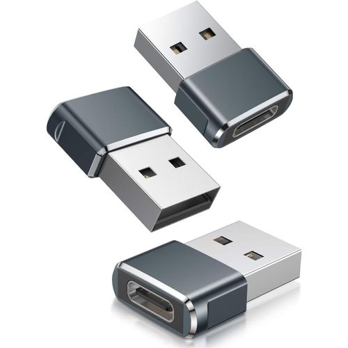BAERTMY-Adaptateur Usb Vers Usb C 3 Pack,Type C Femelle Usb A Mâle Convertisseur Chargeur Pour Iphone 16 15 14 13 12 Pro Max,Apple Watch 8 9,Airpods,Ipad 10 Air 4 5 Mini 6 7,Samsung Galaxy S25 A55