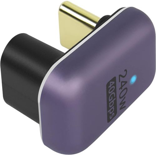 BAERTMY-240 W 40 Gbps U Forme Usb C Adaptateur Usb 4.0 Type C Mâle Vers Femelle 180 Degré Angle Connecteurs,Indicateur Led Soutien 8K@60Hz Audio Et Vidéo,Pour Smartphone Ordinateur Portable Tablette