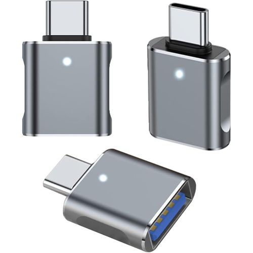 BAERTMY-Adaptateur Usb C Pack De 3, Adaptateur Usb C Vers Usb 3.0, Adaptateur Otg Usb Femelle Vers Usb Type C Mâle Compatible Avec Macbook Pro, Samsung Galaxy, Smartphones Type C, Tablettes (Gris)