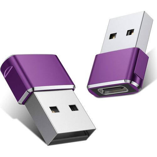 BAERTMY-Adaptateur Usb Vers Usb C 2 Pack,Type C Femelle Usb A Mâle Convertisseur Chargeur Pour Iphone 16 15 14 13 12 Pro Max,Ipad Air 4 5 Mini 6 7 Génération,Samsung Galaxy S23 S22 S21 A73 A72 A71