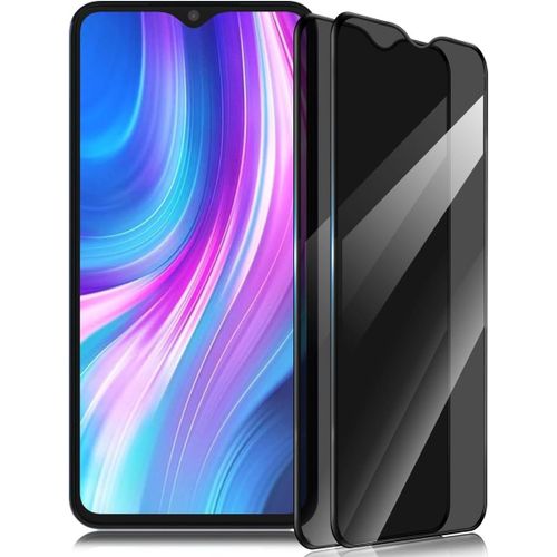 Baertmy-2 Pièces Verre Trempé Anti Espion Pour Xiaomi Redmi Note 8 Pro Protection D'écran, Dureté 9h Anti Rayures - Confidentialité Protection En Écran, Film Verre Protection Xiaomi Redmi Note 8 Pro