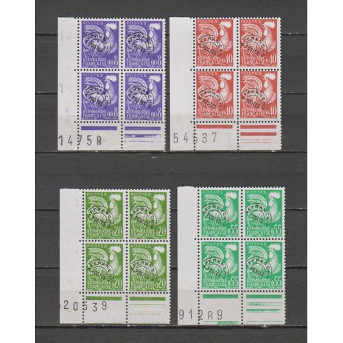 France Serie X 4 Blocs Timbres** Preo N° 119 À 122 De 1960 Cote : 180 €