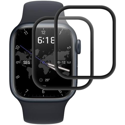 Baertmy-Verre Trempé Pour Apple Watch Series 6/5/4/Se 44mm,2 Pièces Ecran En Verre [3d Incurvé Couverture Complète][Haute Sensibilité] [Sans Bulless] Protection Vitre