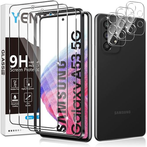 Baertmy-Verre Trempé Compatible Avec Samsung Galaxy A53 5g, 3 Pièces Film Protection Écran Et 3 Pièces Caméra Arrière Protecteur, Anti Rayures - Dureté 9h Glass - Sans Bulles
