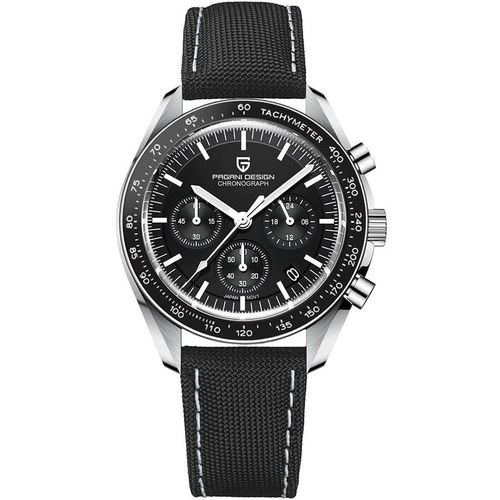 Pagani Design 1701 Black Tissu Moonwatch Montre Hommes Quartz Chronographe Montres Japon Vk63 Mouvement Acier Inoxydable Etanche Montre Sport