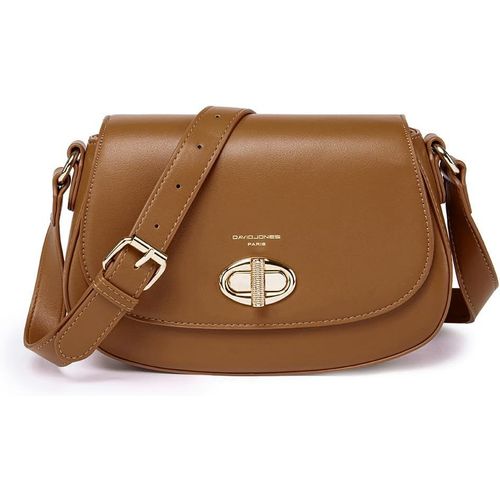NAERYUT-Sac Bandoulière Femme-Besace Sac À Main Porté Epaule Croisé Simili Cuir Pu-Pochette Sacoche À Rabat Tourniquet-Sac Ville Elégant Téléphone Travail Voyage Soirée Mode Marron Cognac