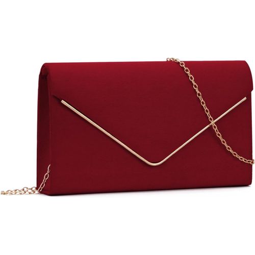 NAERYUT-Pochette En Velours Femmes Sac À Main De Soirée Clutch Avec Chaîne En Velours Sac À Bandoulière Élégant Pour Fête Mariage(Rouge)