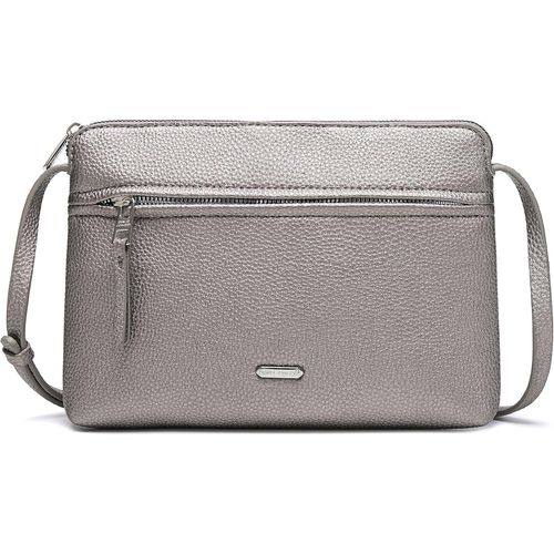 NAERYUT-Sac Bandoulière Femme-Sacoche Plate Petit Sac À Main Porté Epaule Simili Cuir Pu-Besace Pochette Ville Classique Elégant-2 Compartiments-Sac Téléphone Shopping Voyage-Argent