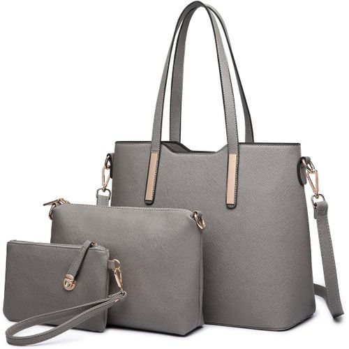 NAERYUT-Sac À Main Femme De 3 En 1 Sac Bandoulière Avec Pochette Cabas Femme En Cuir Synthétique