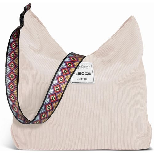NAERYUT-Sac Fourre-Tout En Velours Côtelé Sacs À Main De Grande Capacité