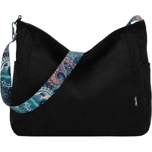 NAERYUT-Sac Fourre-Tout Femme En Velours Côtelé,Sac A Main Femmes Sac À Bandoulière Transversal Pour L'École Et Les Achats