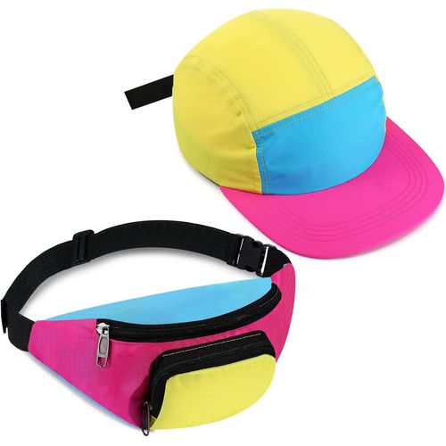 NAERYUT-Lot De 2 Chapeaux Banane Fluo Rétro Des Années 80 Et 90 Pour Femme,Tenue De Fête,Vacances Et Festival