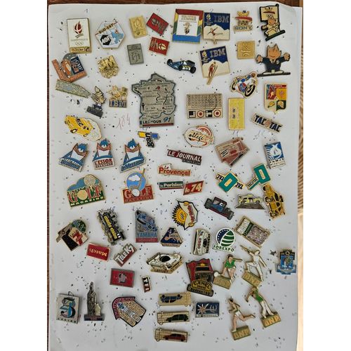 Lot De 70 Pin'S Divers "Avec Attaches"