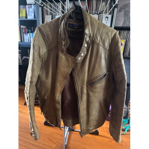 Blouson Cuir Gris Type Moto Serge Pariente